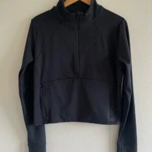 NWT All In Motion Women's 1/2 Zip Cropped Pullover Black Size XL